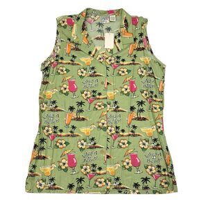 Vintage Big Dogs Hawaiian Top Women’s XL Margheritaville Lifes A Beach Vacation